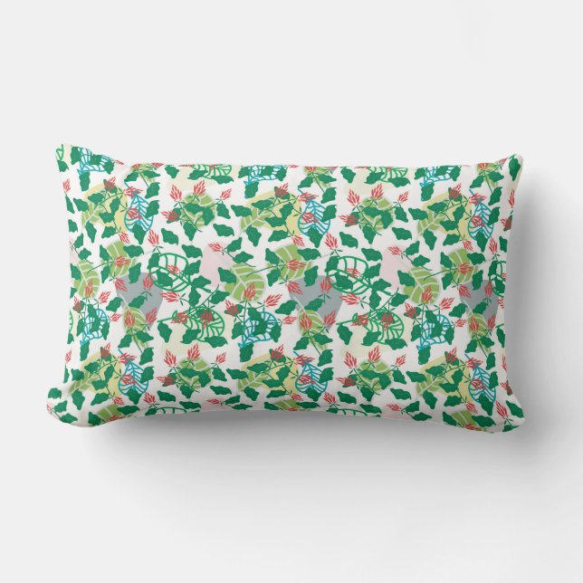 Coussin Rectangle Feuille verte tropicale (Recto)