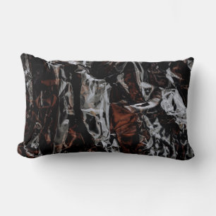 Coussin Rectangle feuilles Brown et blancs séchés