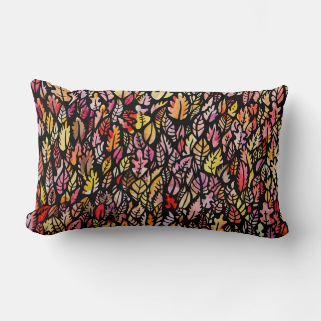 Coussin Rectangle Feuilles d'automne (Recto)