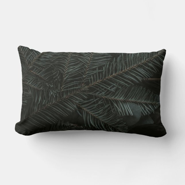 Coussin Rectangle Feuilles de pins verts (Recto)