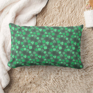 COUSSIN RECTANGLE FEUILLES DE TRÈFLE MOTIF ST PATRICK