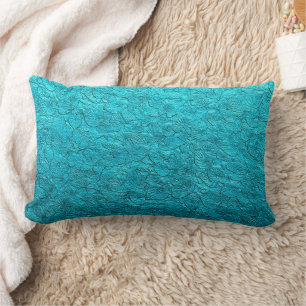 Coussin Rectangle Feuilles de turquoise jolies