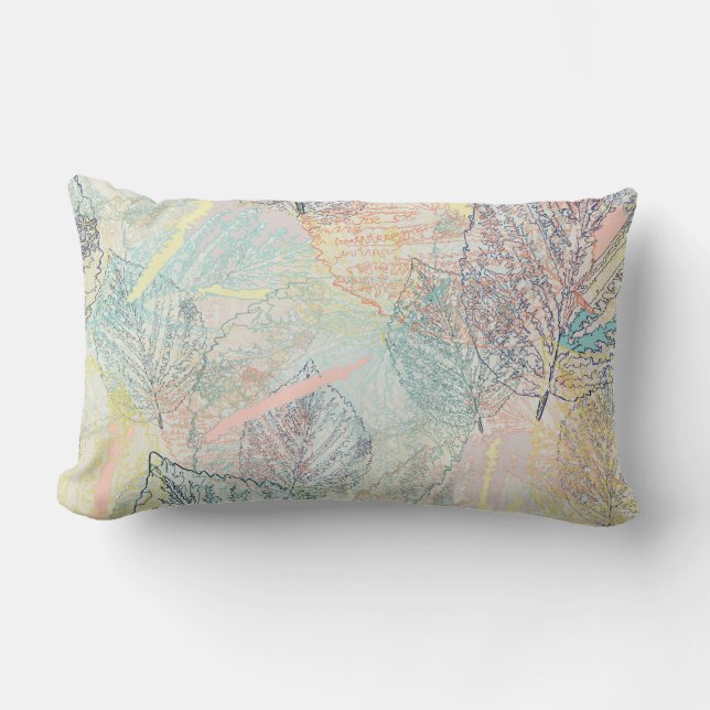 Coussin Rectangle Feuilles. lancer l'oreiller (Recto)