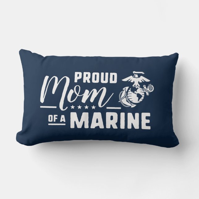 Coussin Rectangle Fier maman d'une Marine (Recto)