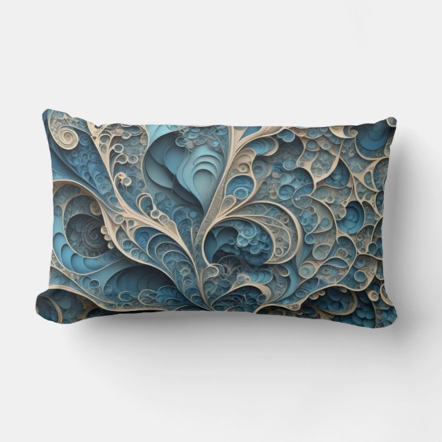 Coussin Rectangle Filigree turquoise (Recto)