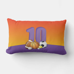 Coussin Rectangle Fille 10e anniversaire des balles de sport
