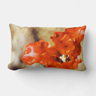 Coussin Rectangle Fille Frilly Été Jardin Rouge Iris Fleur Peint