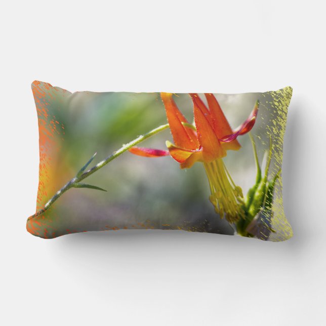 Coussin Rectangle Fin de flamme de la colonne Crimson (Recto)