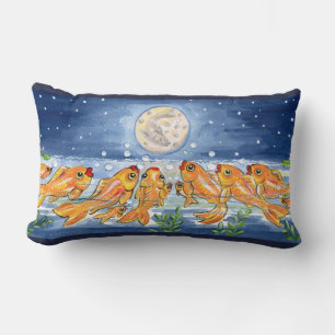Coussin Rectangle Fish Goldfish Moon Heure de nuit Concepteur Coussi