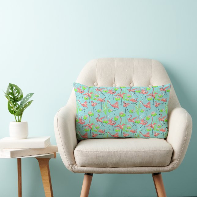 Coussin Rectangle Flamant rose Fandango Multi lumbar rose retour (Chaise)