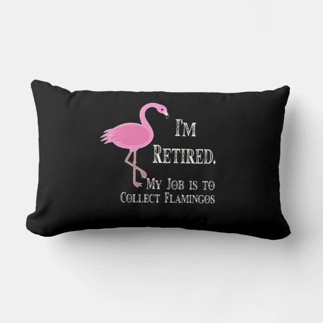 Coussin Rectangle Flamants roses| Je suis à la retraite Mes Flamants (Recto)