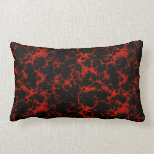 Coussin Rectangle Flammes rouges et noires repérées vibrantes