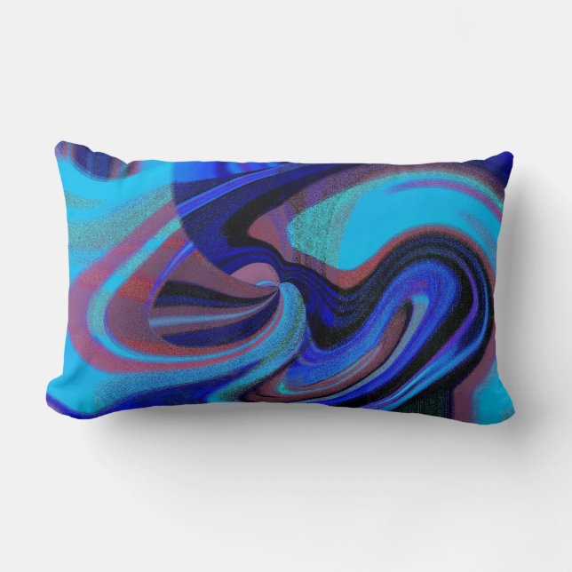 Coussin Rectangle Flèche cosmique d'oreiller bleu N rose (Recto)
