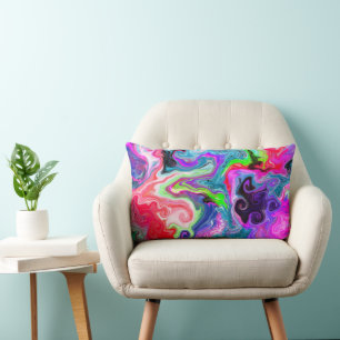 Coussin Rectangle Flèches colorées Abstrait Fluid Art