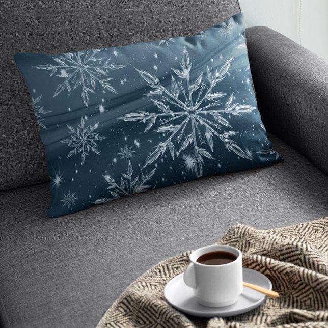 Coussin Rectangle Flèches de neige en verre bleu foncé (Créateur téléchargé)