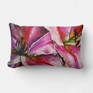 Coussin Rectangle fleur abstraite de couleur arc-en-ciel
