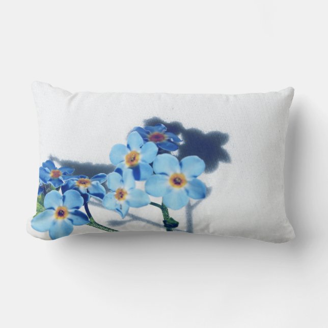 Coussin Rectangle Fleur bleu printemps (Recto)