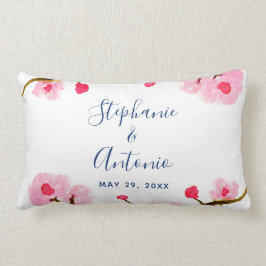 Coussin Rectangle Fleur de cerisier rose vif