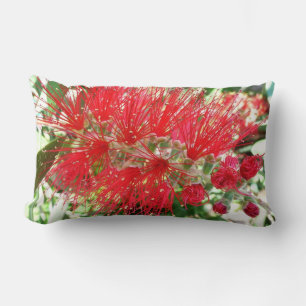 Coussin Rectangle Fleur de fond Rouge Tropical Floral