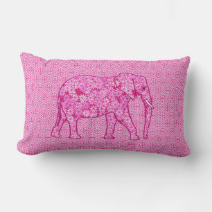 Coussin Rectangle Fleur d'éléphant - rose fuchsia