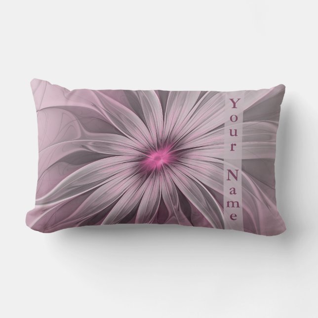Coussin Rectangle Fleur d'Imaginaire Plum Abstrait Nom fractal flora (Recto)