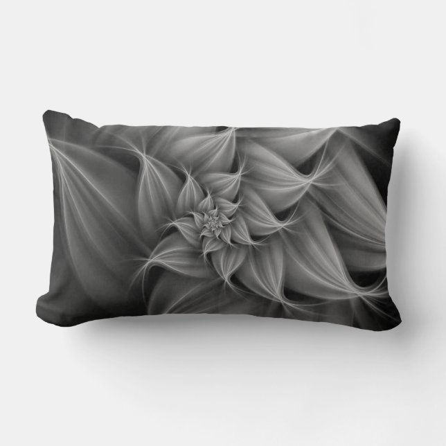 Coussin Rectangle Fleur Gris Awesome Fractale (Recto)
