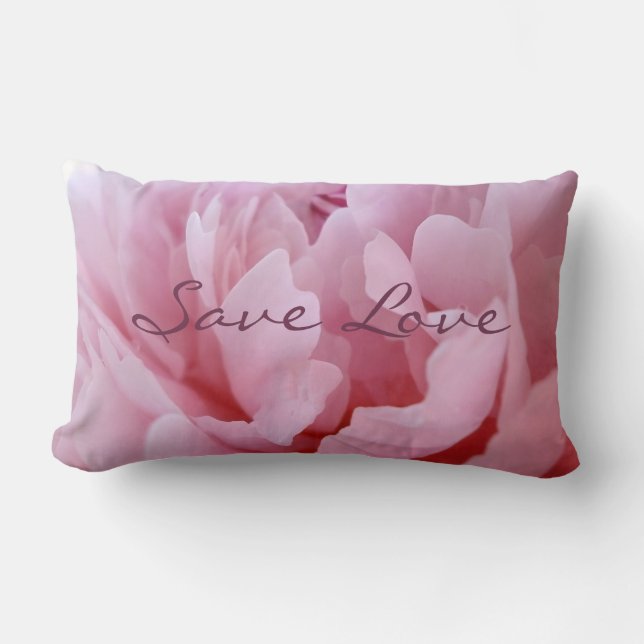 Coussin Rectangle Fleur rose de pivoine (Recto)