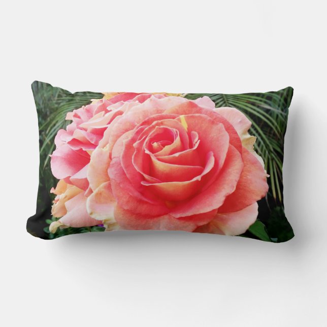 Coussin Rectangle Fleur rose rose clair gros plan photo audacieuse m (Recto)