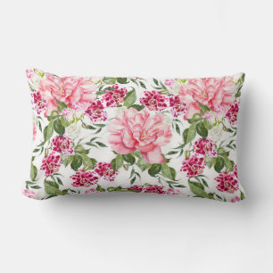 Coussin Rectangle Fleurs d'aquarelle florale Orchidées de pivoines R