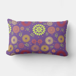 Coussin Rectangle Fleurs d'automne colorées dans des tons chauds
