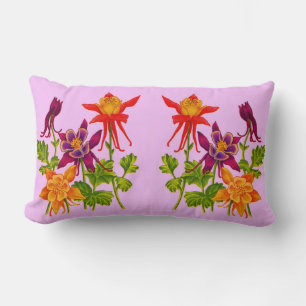 Coussin Rectangle fleurs de columbine