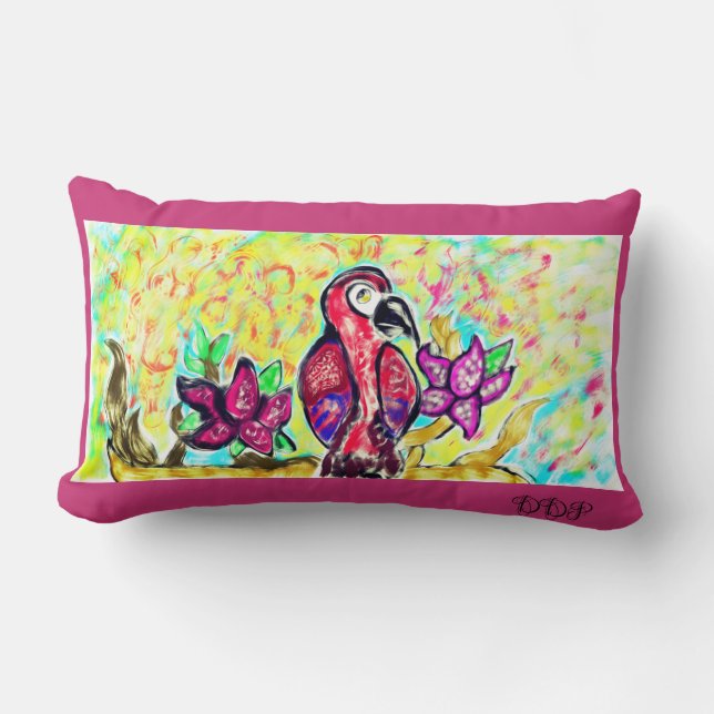 Coussin Rectangle Fleurs de perroquet (Recto)