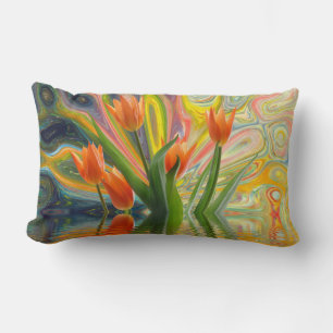 Coussin Rectangle Fleurs de printemps colorées Tulipes