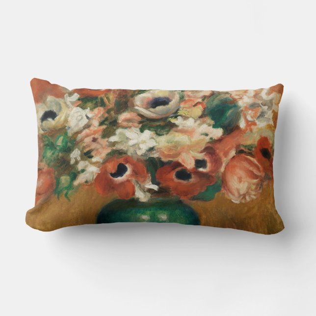 Coussin Rectangle Fleurs de Renoir Impressionist Art Peinture (Recto)