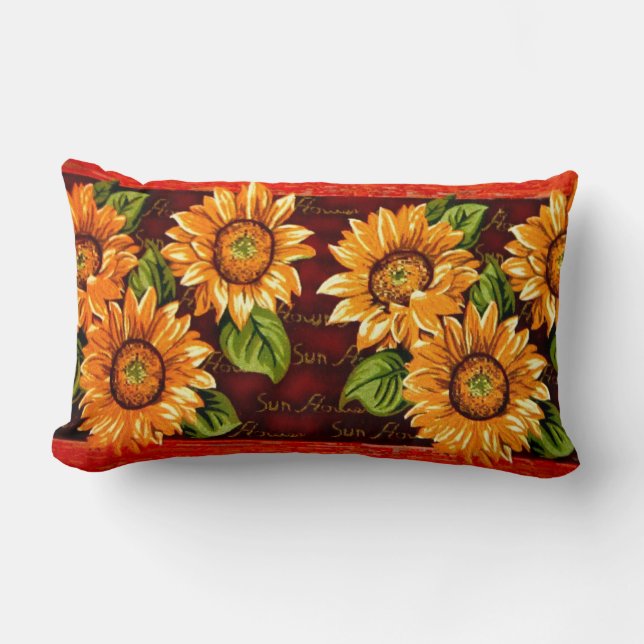 Coussin Rectangle Fleurs de soleil branlantes (Recto)