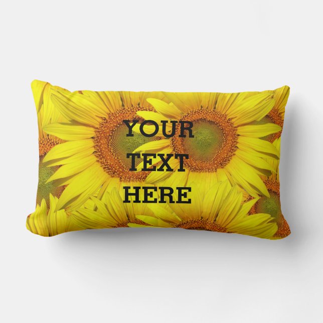 Coussin Rectangle Fleurs de soleil Rustique Floral été Mariage Jaune (Recto)