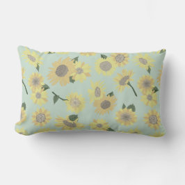 Coussin Rectangle Fleurs de soleil Whimsical Jaune Orange Bleu
