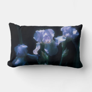Coussin Rectangle Fleurs d'Iris au Tapis de Plage au Crépuscule