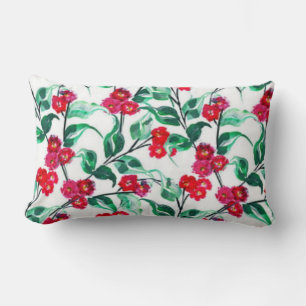 Coussin Rectangle Fleurs florales en rouge Motif-56698