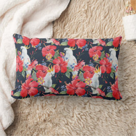 Coussin Rectangle Fleurs florales Fleurs de feuillage Hibiscus rouge