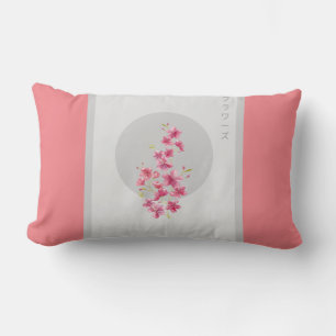 Coussin Rectangle Fleurs florales japonaises roses au printemps