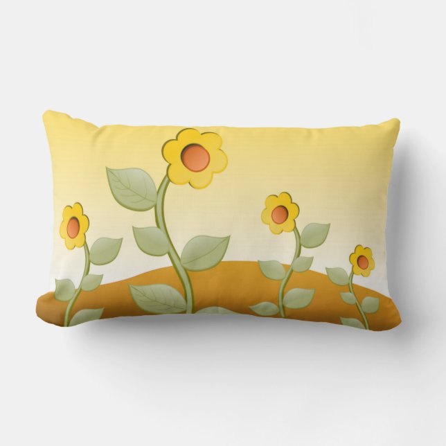 COUSSIN RECTANGLE FLEURS JAUNES (Recto)
