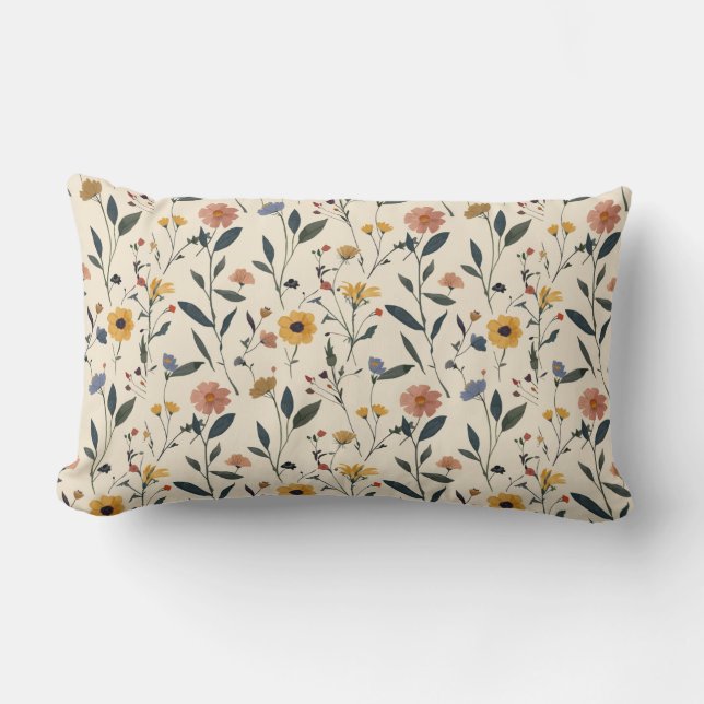 Coussin Rectangle Fleurs jaunes gaies (Recto)