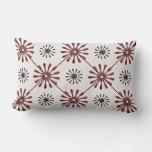 Coussin Rectangle Fleurs spirales rétro Choisissez votre couleur Arr
