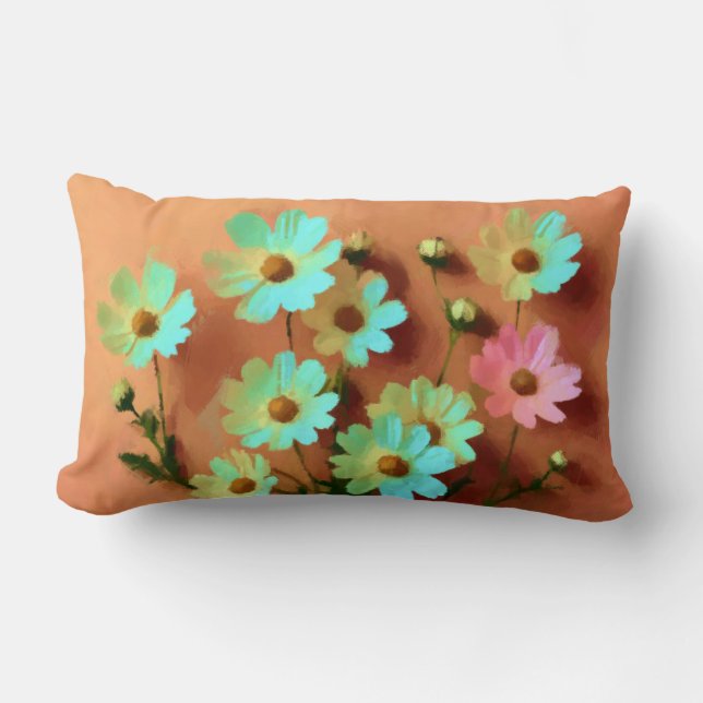 Coussin Rectangle Fleurs Zinnia Elegans (Recto)