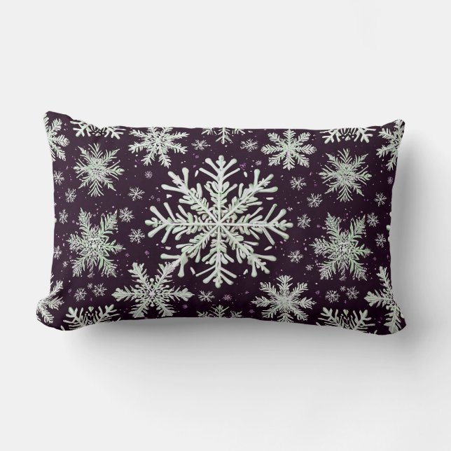 Coussin Rectangle flocons de neige 3d (Recto)