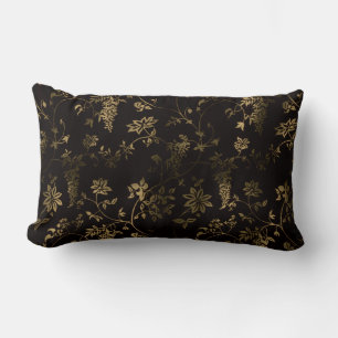 Coussin Rectangle Floral doré