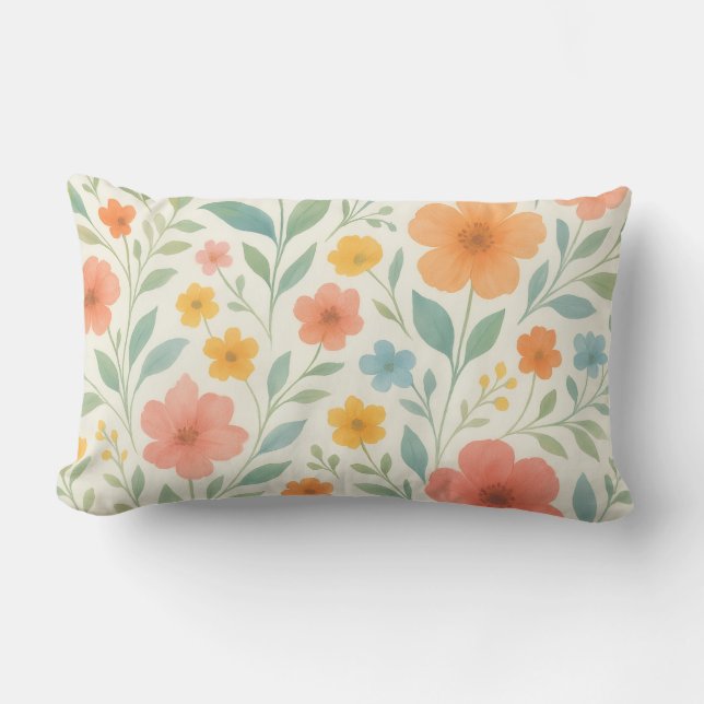 Coussin Rectangle Floral Elegance Pillow – Lovely Floral (Recto)