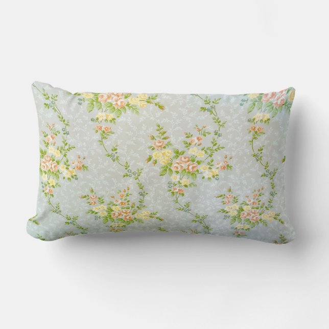 Coussin Rectangle Floral et Vin victorien (Recto)