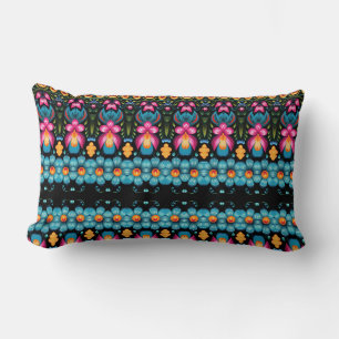 Coussin Rectangle Floral Folk Art Moderne